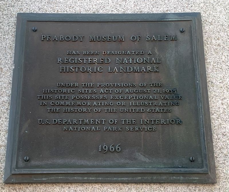 Peabody Museum of Salem Marker. Click for full size. Peabody Museum of Salem Marker image. Click for full size.