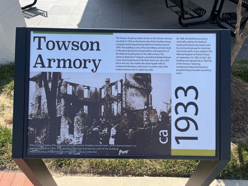Towson Armory Marker. Click for full size. Towson Armory Marker image. Click for full size.