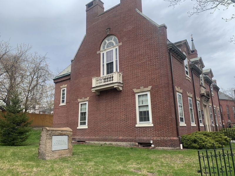 Richard More Marker and the Lydia Pinkham Memorial Clinic. Click for full size. Richard More Marker and the Lydia Pinkham Memorial Clinic image. Click for full size.