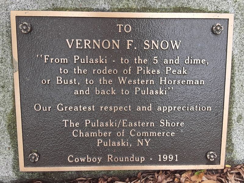 Vernon F. Snow Marker. Click for full size. Vernon F. Snow Marker image. Click for full size.