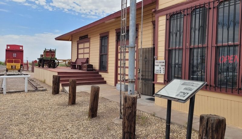 The El Paso & Southwestern Railroad Marker in front of the Columbus Train Depot. Click for full size. The El Paso & Southwestern Railroad Marker in front of the Columbus Train Depot image. Click for full size.