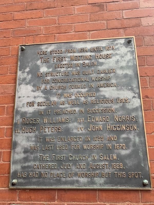 The First Meeting House Marker. Click for full size. The First Meeting House Marker image. Click for full size.