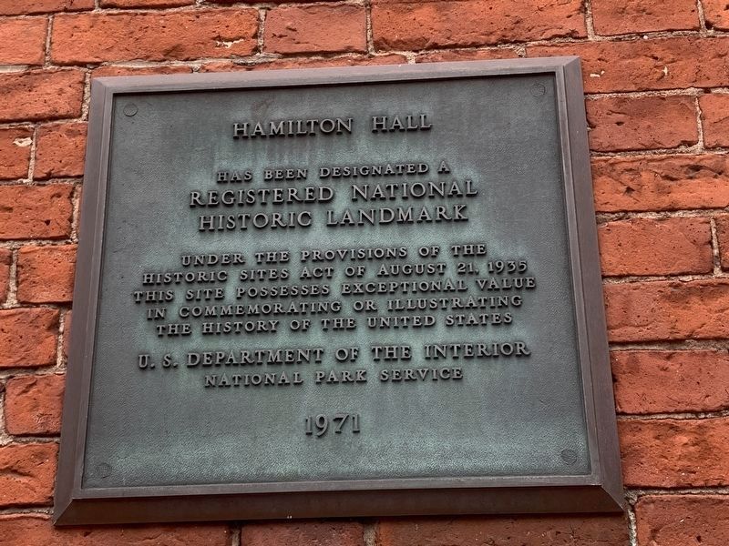 Hamilton Hall Marker. Click for full size. Hamilton Hall Marker image. Click for full size.