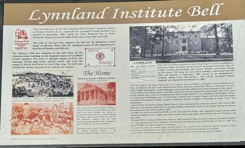 Lynnland Institute Bell Marker image. Click for full size.