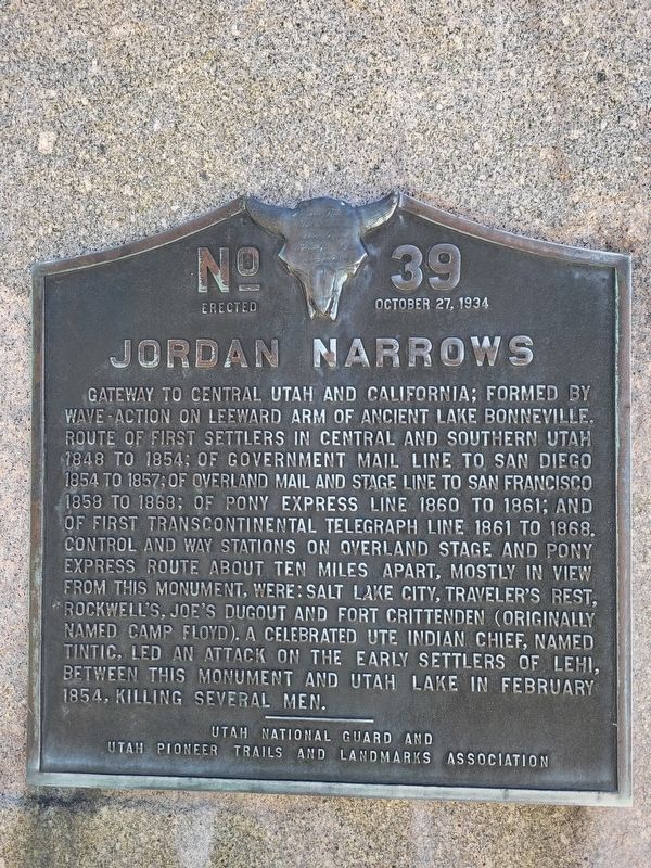 Jordan Narrows Marker image. Click for full size.