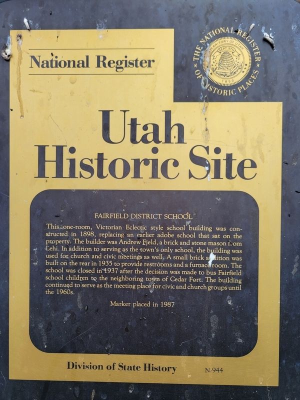 Fairfield District School Marker image. Click for full size.