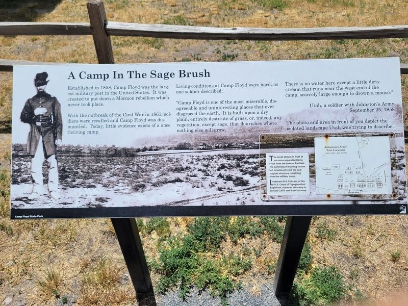 A Camp in the Sage Brush Marker. Click for full size. A Camp in the Sage Brush Marker image. Click for full size.