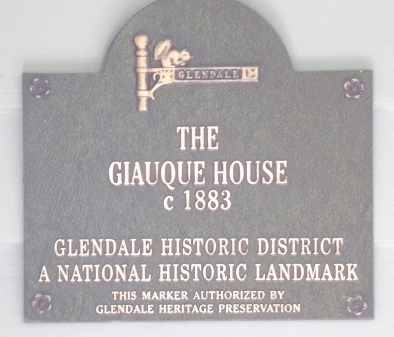 The Giauque House Marker. Click for full size. The Giauque House Marker image. Click for full size.