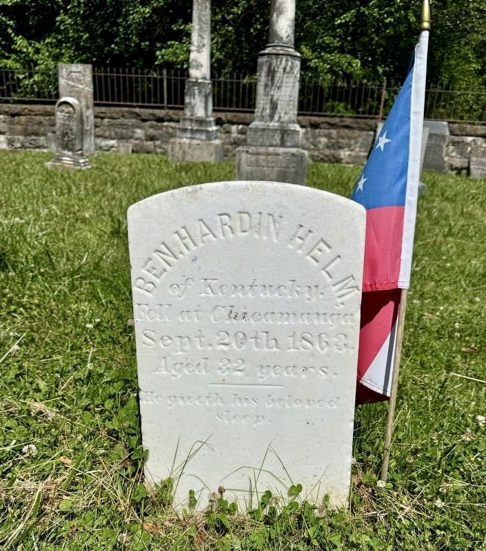 Benjamin Hardin Helm gravesite. Click for full size. Benjamin Hardin Helm gravesite image. Click for full size.