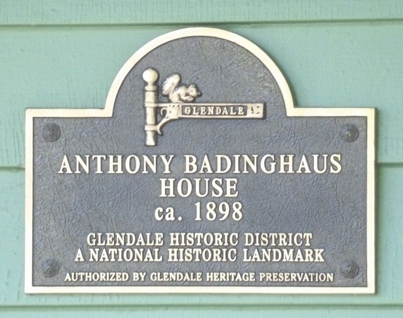 Anthony Badinghaus House Marker. Click for full size. Anthony Badinghaus House Marker image. Click for full size.