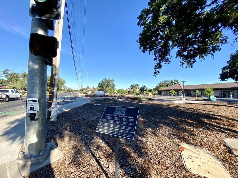 Original Town Site of Elk Grove Marker. Click for full size. Original Town Site of Elk Grove Marker image. Click for full size.