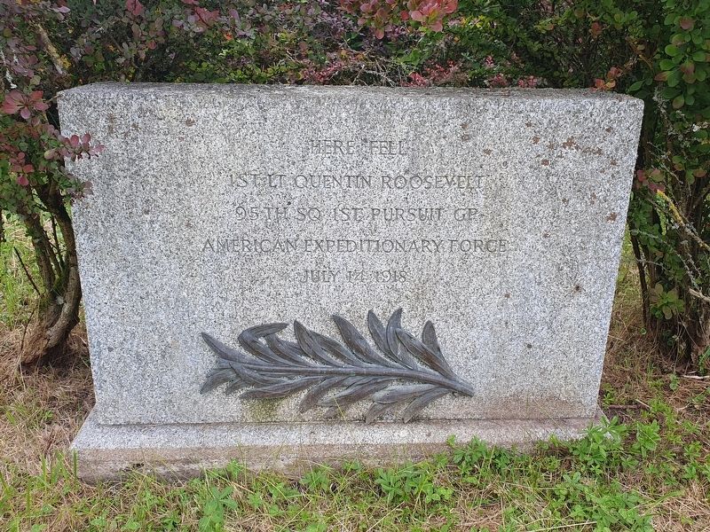 1st Lt Quentin Roosevelt Marker. Click for full size. 1st Lt Quentin Roosevelt Marker image. Click for full size.