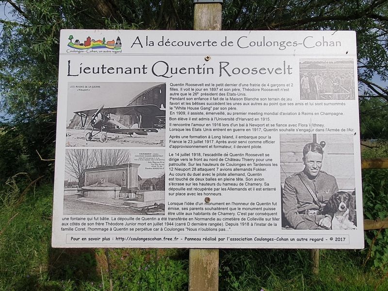 Lieutenant Quentin Roosevelt Marker image. Click for full size.