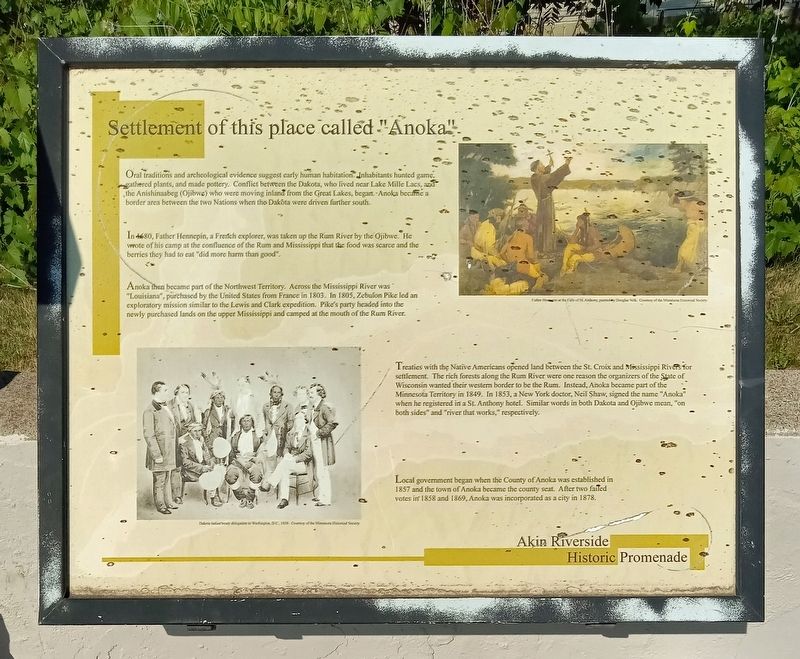 Settlement of this place called "Anoka" Marker. Click for full size. Settlement of this place called "Anoka" Marker image. Click for full size.