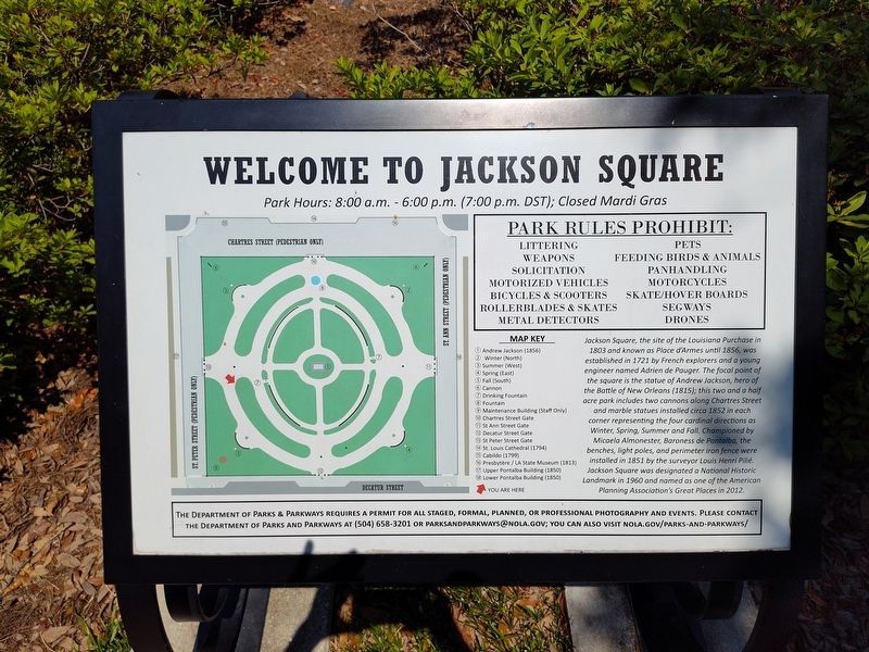 Welcome To Jackson Square Marker. Click for full size. Welcome To Jackson Square Marker image. Click for full size.