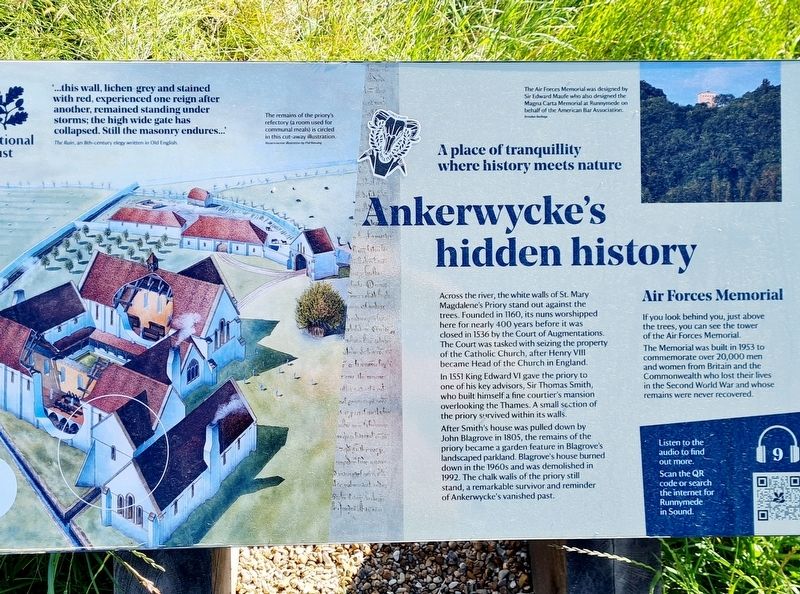 Ankerwycke's Hidden History Marker. Click for full size. Ankerwycke's Hidden History Marker image. Click for full size.