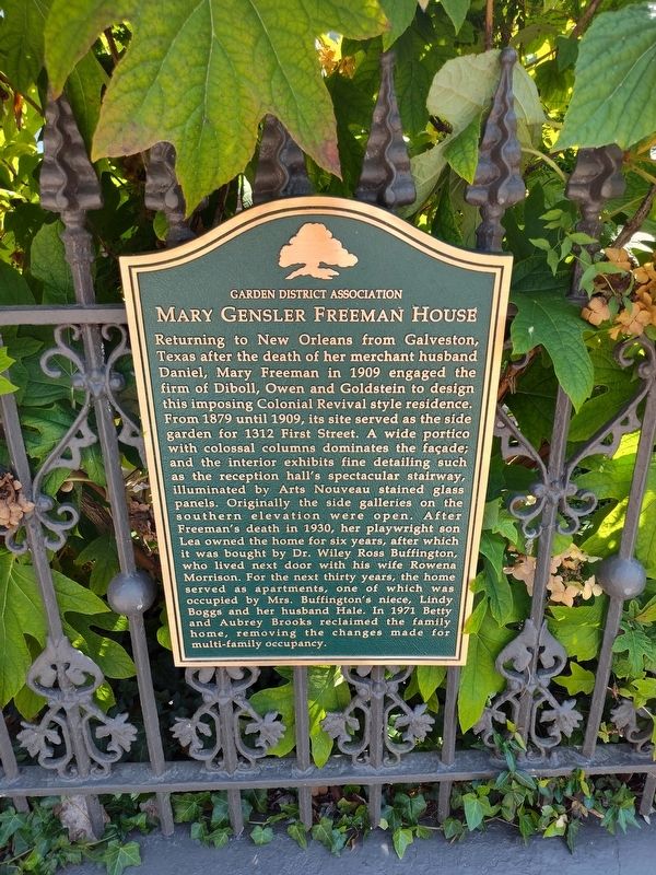 Mary Gensler Freeman House Marker image. Click for full size.