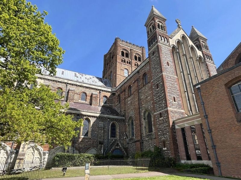 St Albans Cathedral and the Lost Abbey Marker image. Click for full size.