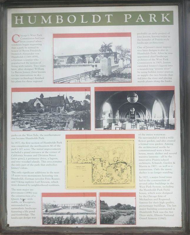 Humboldt Park Marker. Click for full size. Humboldt Park Marker image. Click for full size.