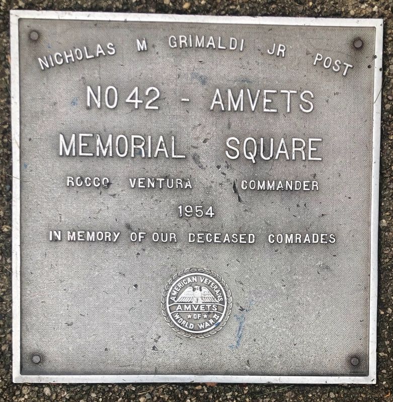 No. 42 Amvets Memorial Square Marker. Click for full size. No. 42 Amvets Memorial Square Marker image. Click for full size.
