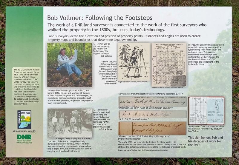 Bob Vollmer: Following the Footsteps Marker. Click for full size. Bob Vollmer: Following the Footsteps Marker image. Click for full size.