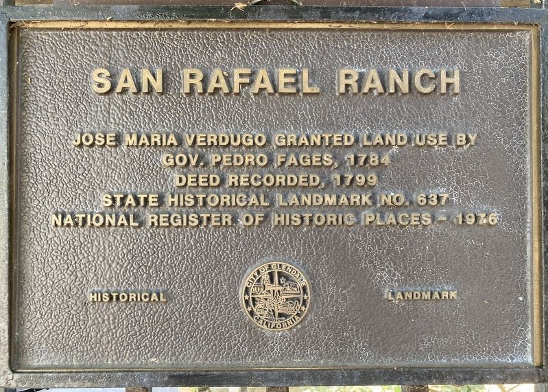 San Rafael Ranch Marker. Click for full size. San Rafael Ranch Marker image. Click for full size.