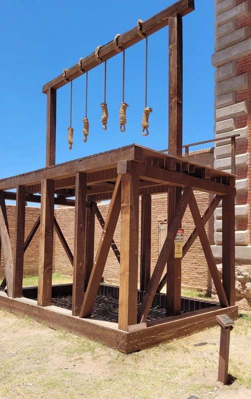 The reconstructed gallows and Marker. Click for full size. The reconstructed gallows and Marker image. Click for full size.