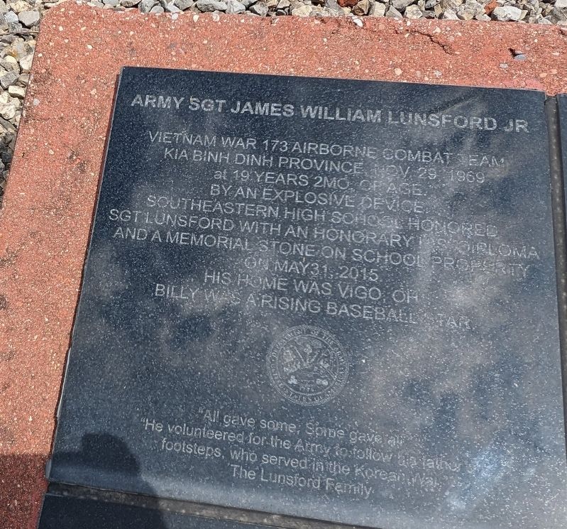 Army Sgt. James William Lundsford, Jr. Marker. Click for full size. Army Sgt. James William Lundsford, Jr. Marker image. Click for full size.