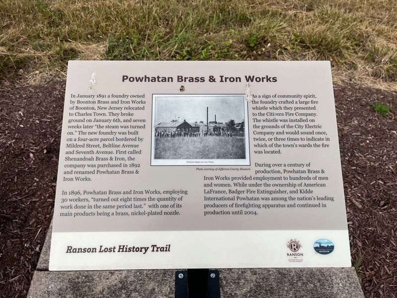 Powhatan Brass & Iron Works Marker. Click for full size. Powhatan Brass & Iron Works Marker image. Click for full size.