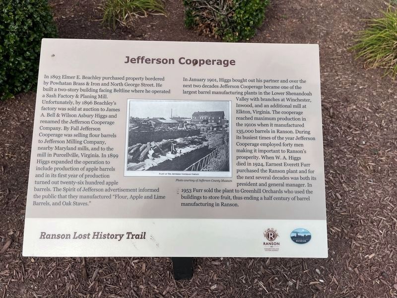 Jefferson Cooperage Marker image. Click for full size.