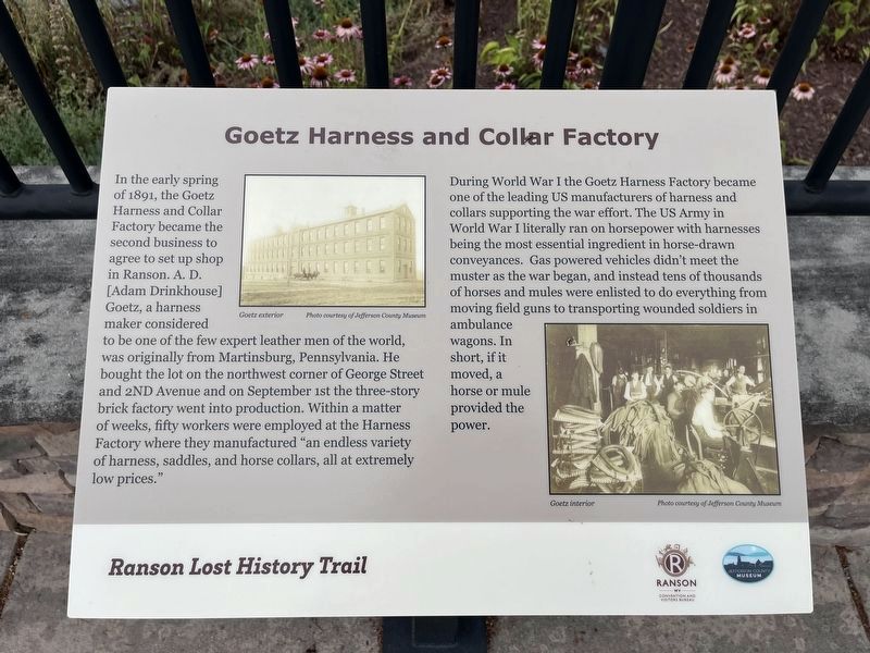 Goetz Harness and Collar Factory Marker. Click for full size. Goetz Harness and Collar Factory Marker image. Click for full size.