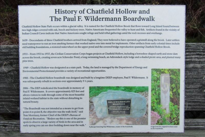Wildermann Boardwalk Marker image. Click for full size.