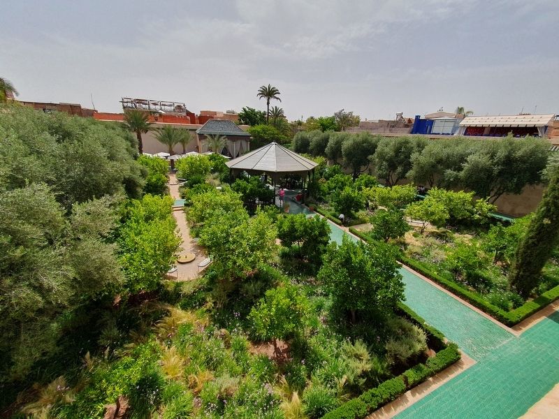 Riad Al-Krissi (The Secret Garden) seen from the site's tower image. Click for full size.