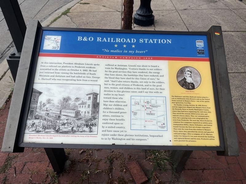 B & O Railroad Station Marker. Click for full size. B & O Railroad Station Marker image. Click for full size.