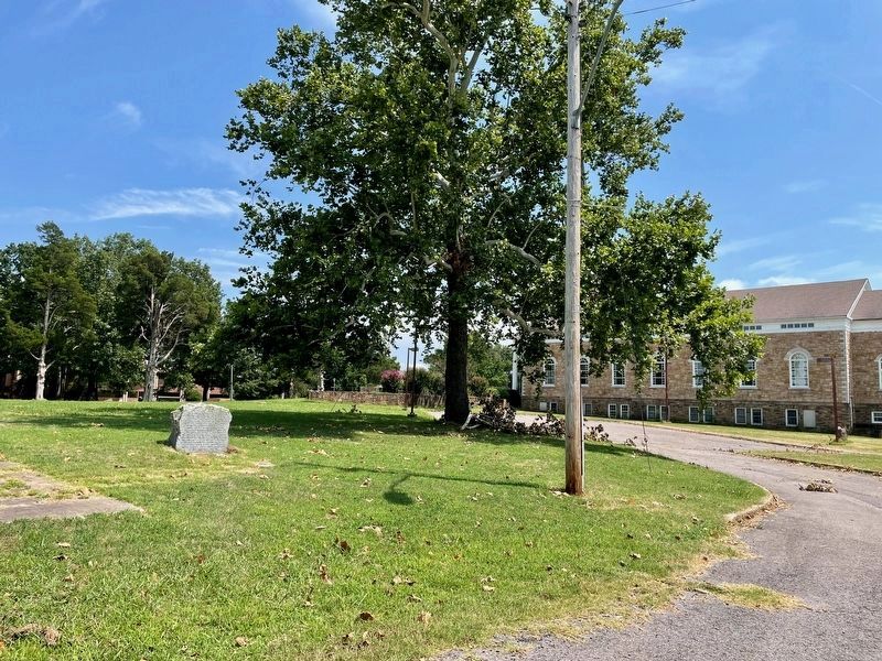 Milly Francis Marker on left, Memorial Chapel on right.. Click for full size. Milly Francis Marker on left, Memorial Chapel on right. image. Click for full size.