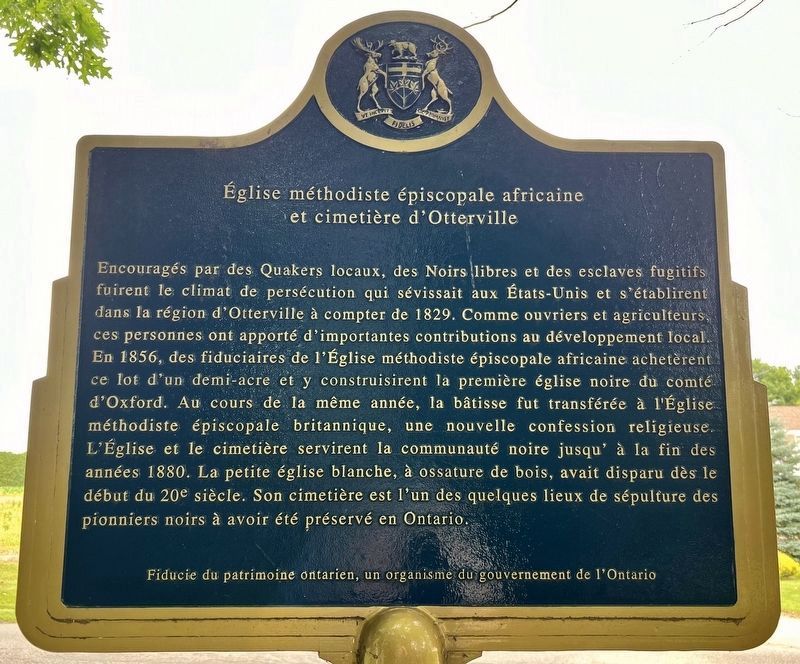 Église méthodiste épiscopale africaine et cimetière d’Otterville marker. Click for full size. Église méthodiste épiscopale africaine et cimetière d’Otterville marker image. Click for full size.