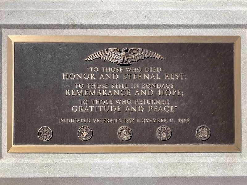 McCambridge Park Veterans Memorial. Click for full size. McCambridge Park Veterans Memorial image. Click for full size.