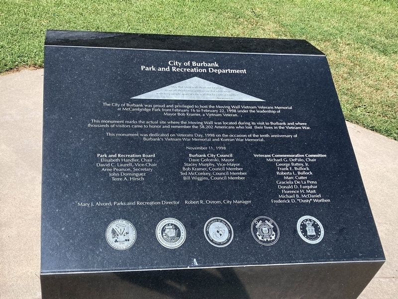 Moving Wall Marker. Click for full size. Moving Wall Marker image. Click for full size.
