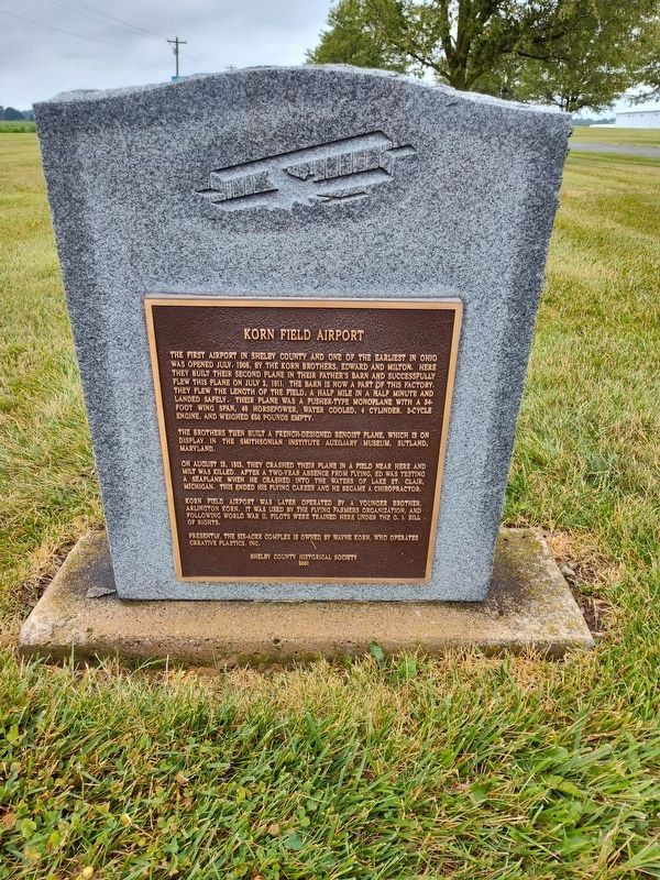 Korn Field Airport Marker. Click for full size. Korn Field Airport Marker image. Click for full size.