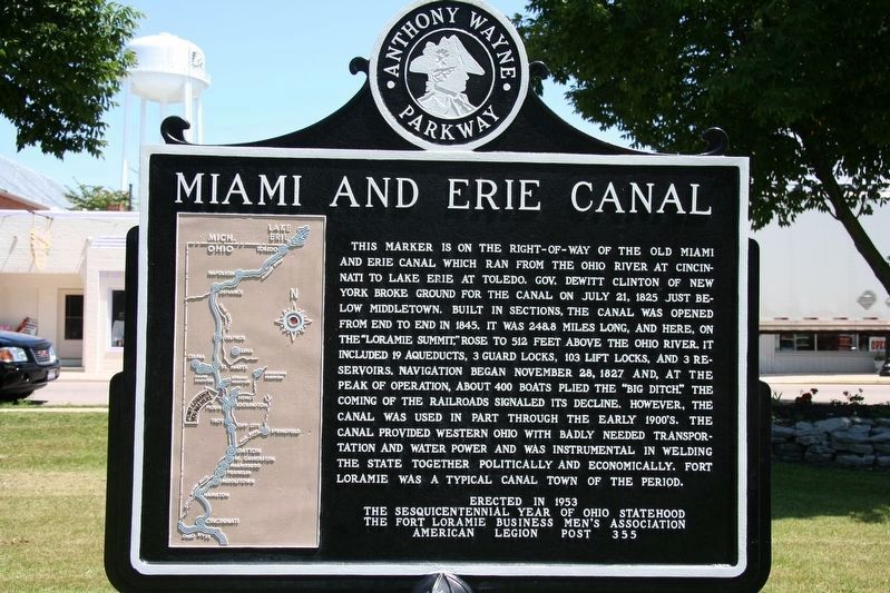 Miami and Erie Canal side of the marker. Click for full size. Miami and Erie Canal side of the marker image. Click for full size.