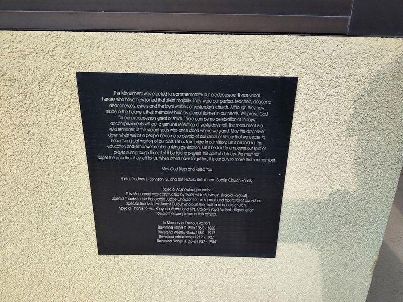The Historic Bethlehem Baptist Church Of Flagville, Louisiana Marker. Click for full size. The Historic Bethlehem Baptist Church Of Flagville, Louisiana Marker image. Click for full size.