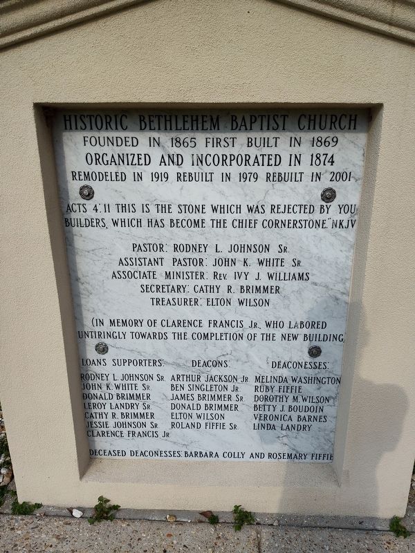 The Historic Bethlehem Baptist Church Of Flagville, Louisiana Marker. Click for full size. The Historic Bethlehem Baptist Church Of Flagville, Louisiana Marker image. Click for full size.