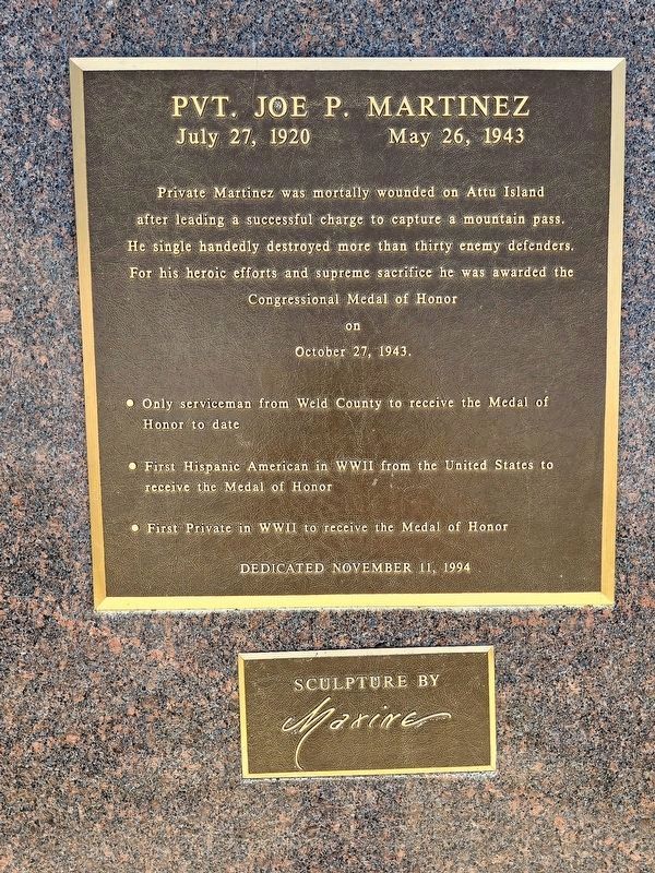 Pvt Joe P. Martinez Marker image. Click for full size.