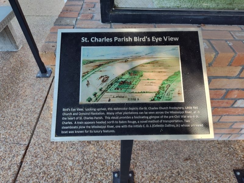 St. Charles Parish Bird's Eye View Marker image. Click for full size.