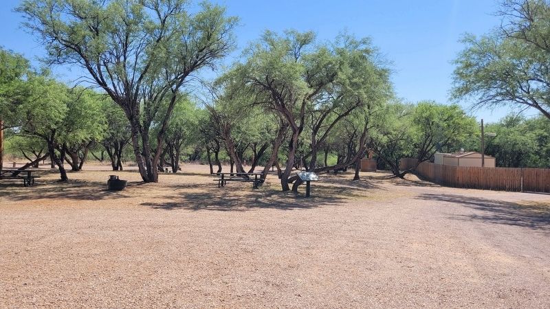 The view of the marker in the historic park. image. Click for full size.