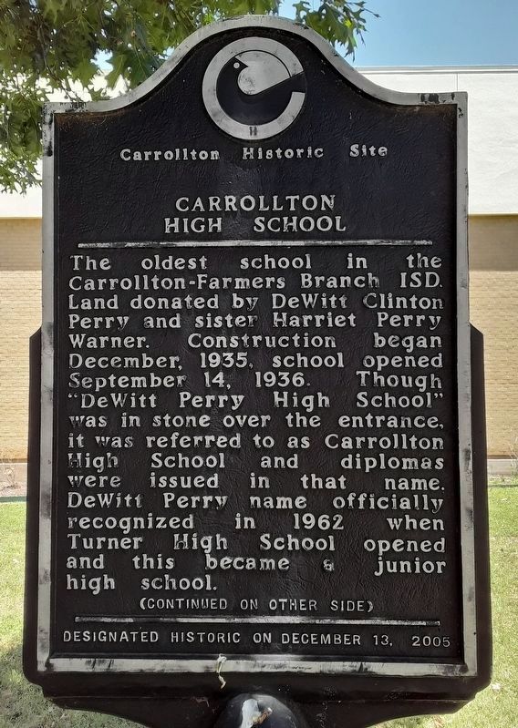 Carrollton High School Marker. Click for full size. Carrollton High School Marker image. Click for full size.