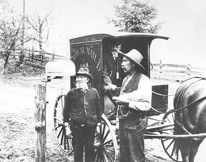 The first rural mail delivery, between Hamilton and Ancaster Ontario, in 1908 image. Click for full size.