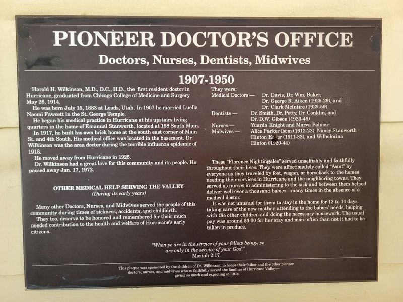 Pioneer Doctor's Office Marker. Click for full size. Pioneer Doctor's Office Marker image. Click for full size.