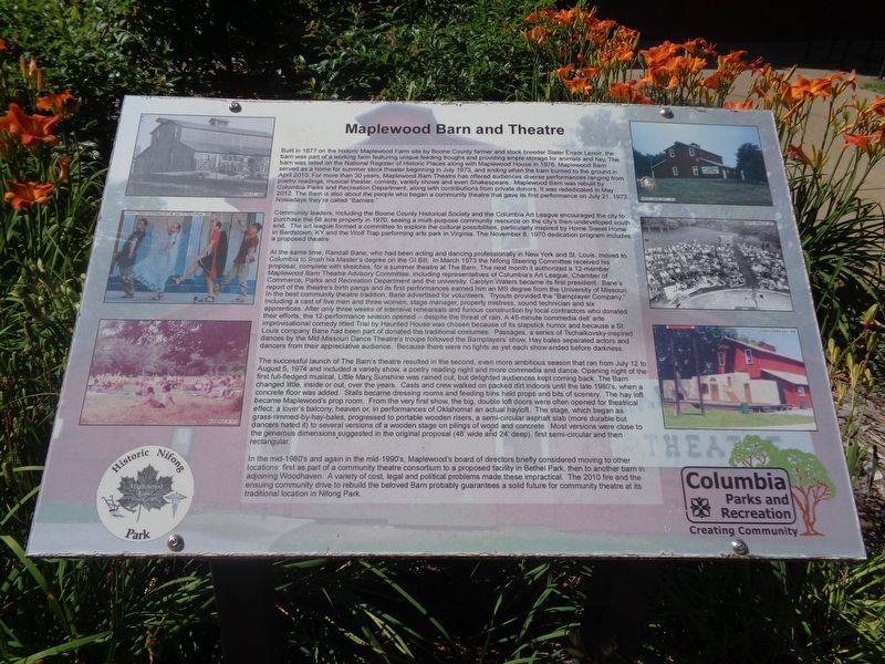 Maplewood Barn and Theatre Marker image. Click for full size.