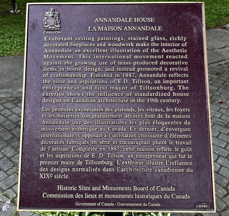 Annndale House/ La Maison Annndale Marker image. Click for full size.